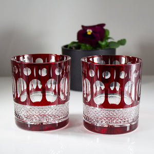 Royal Scot Crystal Belgravia Ruby Red Large Crystal Tumblers Set of 2-Goviers
