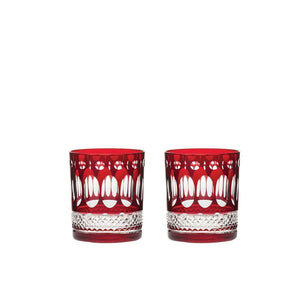 Royal Scot Crystal Belgravia Ruby Red Large Crystal Tumblers Set of 2-Goviers