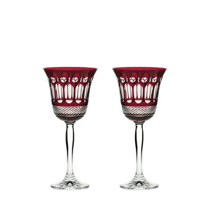 Royal Scot Crystal Belgravia Ruby Red Set of 2 Large Wine Glasses - DELIVERY AUGUST-Goviers