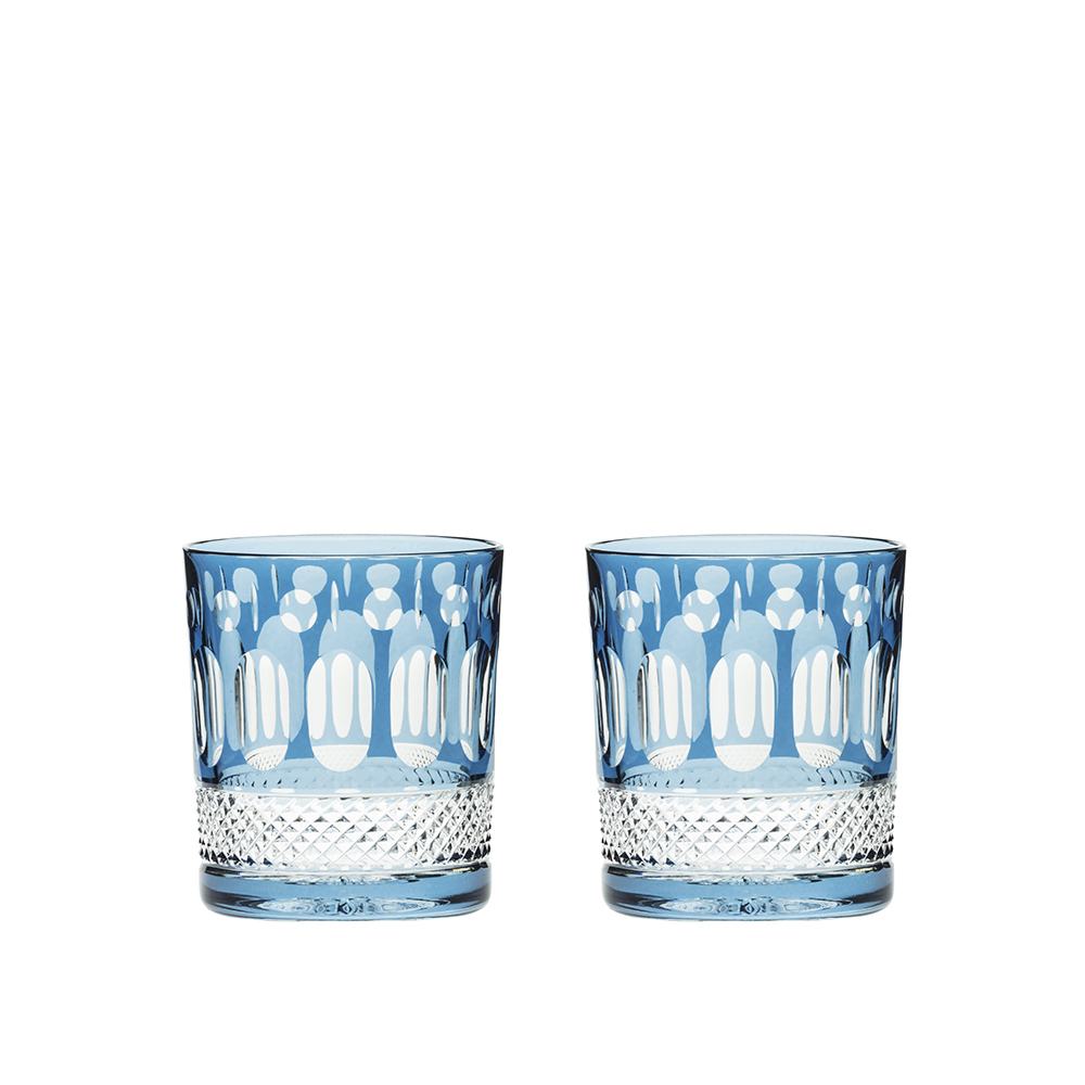 Royal Scot Crystal Belgravia Sky Blue Large Crystal Tumblers Set of 2-Goviers