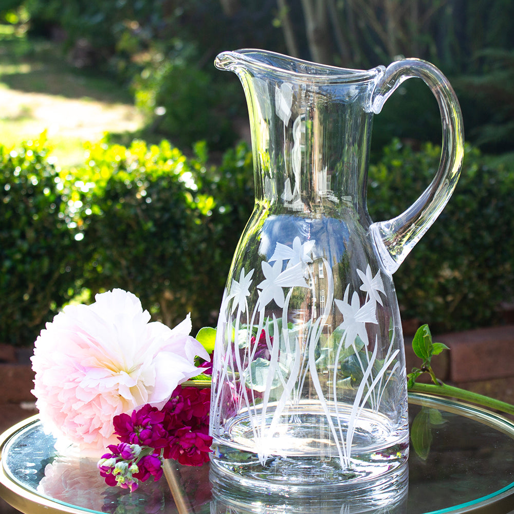 Royal Scot Crystal Daffodil Large 1.5 Litre Jug-Goviers