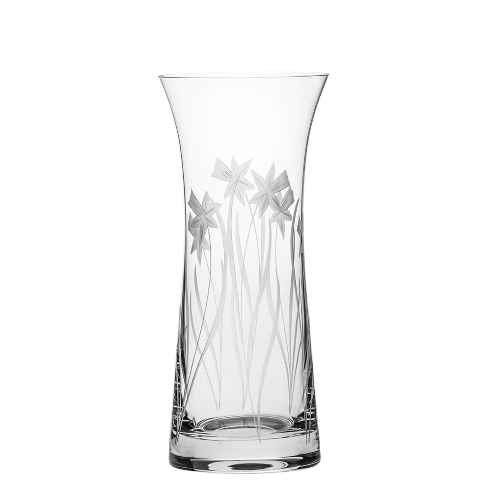 Royal Scot Crystal Daffodils Lily Vase 9"-Home & Garden > Kitchen & Dining > Tableware > Drinkware-Goviers