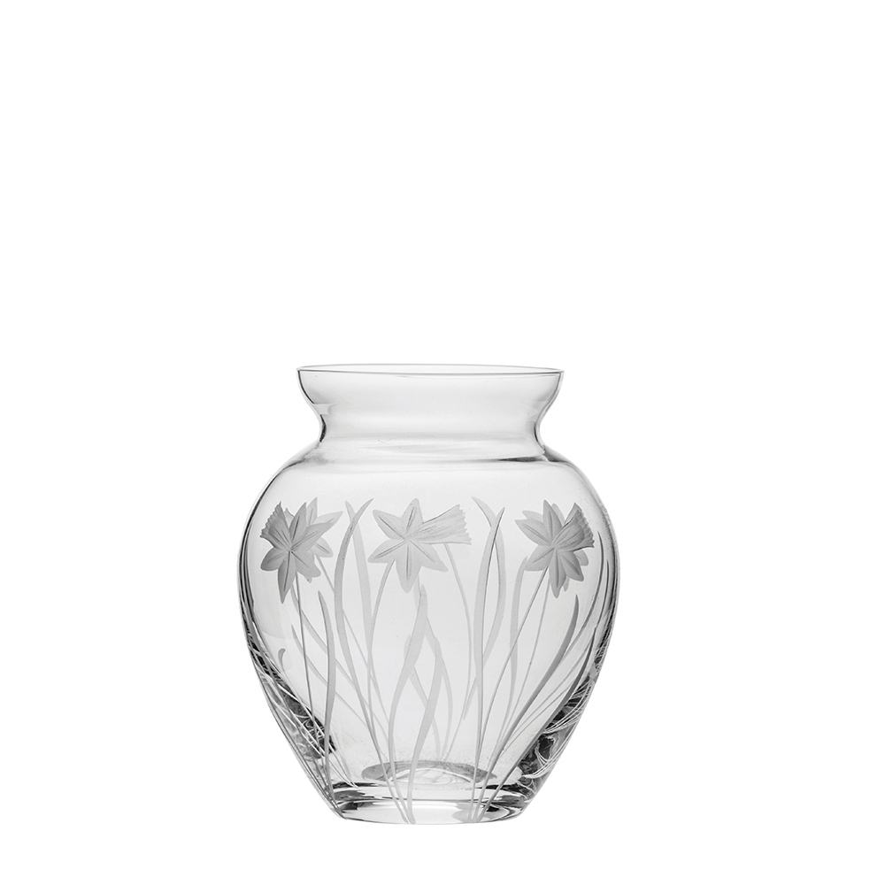 Royal Scot Crystal Daffodils Small Posy Vase 5"-Home & Garden > Kitchen & Dining > Tableware > Drinkware-Goviers