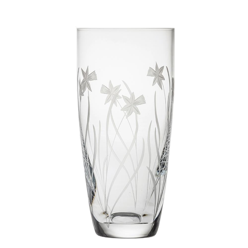 Royal Scot Crystal Daffodils Tall Vase 10"-Home & Garden > Kitchen & Dining > Tableware > Drinkware-Goviers