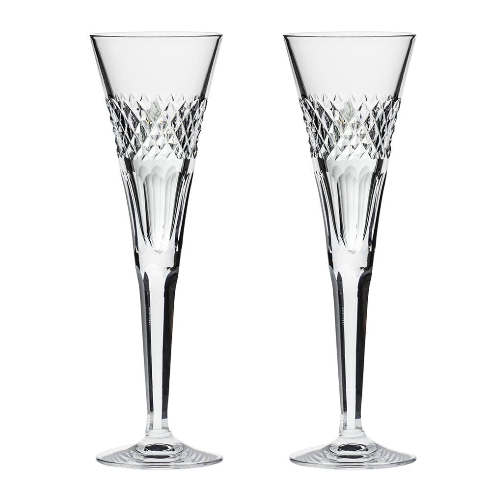 Royal Scot Crystal Diamonds Champagne Flutes Set of 2-Goviers