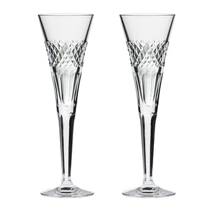 Royal Scot Crystal Diamonds Champagne Flutes Set of 2-Goviers