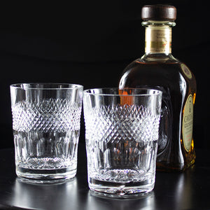 Royal Scot Crystal Diamonds Large On The Rocks Tumblers Set of 2-Goviers