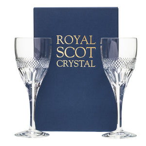 Royal Scot Crystal Diamonds Large Wine Glass Set of 2-Goviers