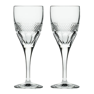 Royal Scot Crystal Diamonds Large Wine Glass Set of 2-Goviers