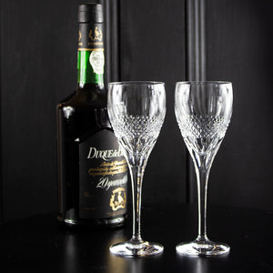 Royal Scot Crystal Diamonds Port / Sherry Glass Set of 2-Goviers