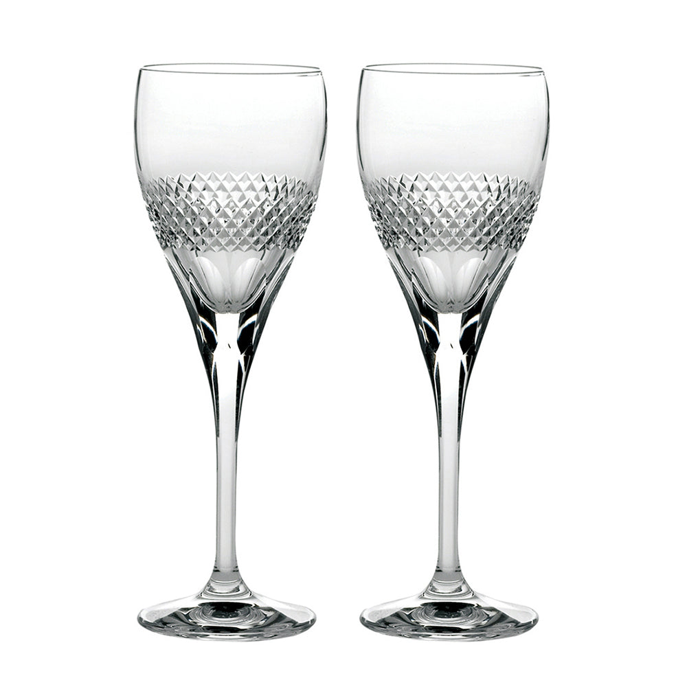 Royal Scot Crystal Diamonds Port / Sherry Glass Set of 2-Goviers