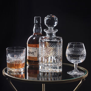 Royal Scot Crystal Diamonds Square Spirit Decanter-Goviers