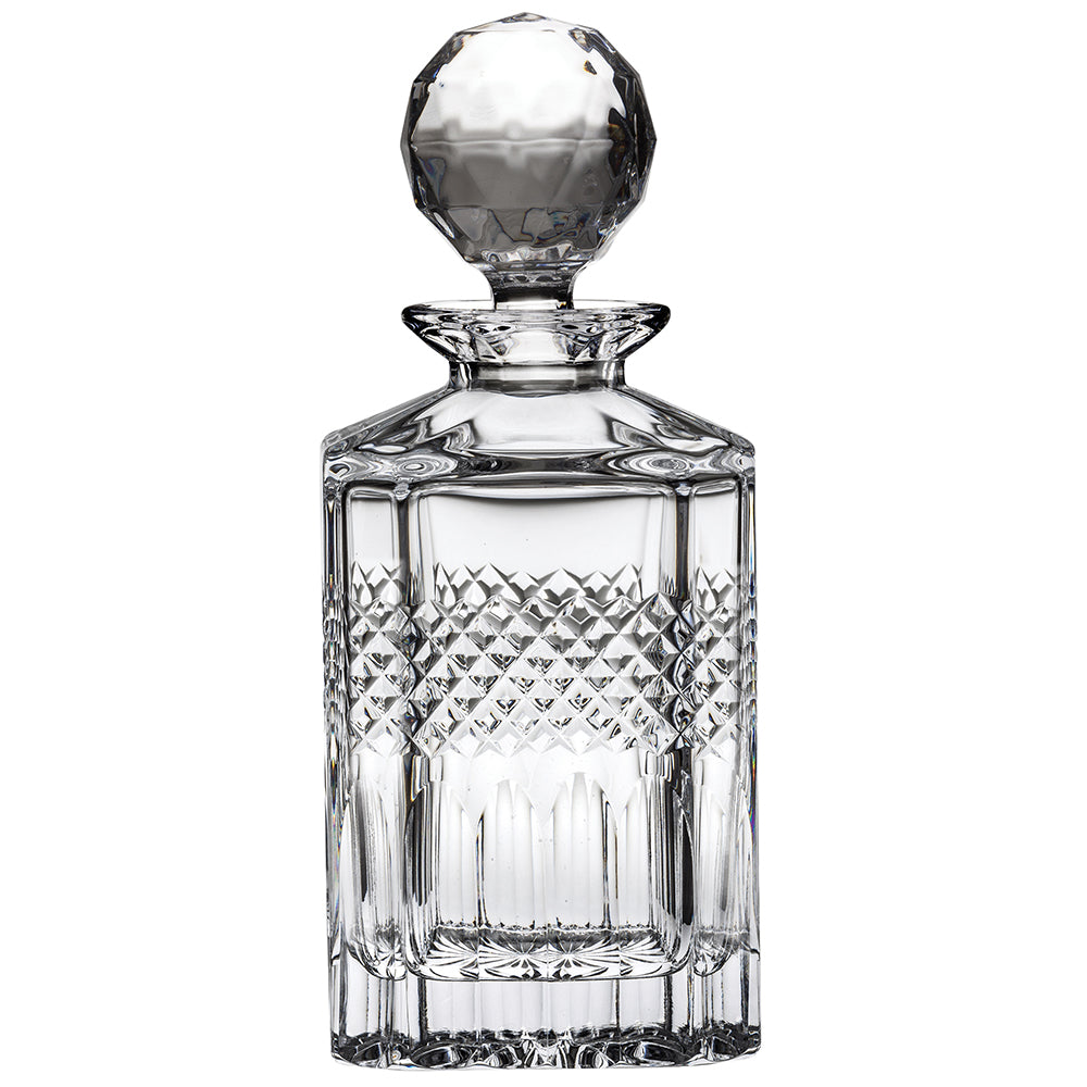 Royal Scot Crystal Diamonds Square Spirit Decanter-Goviers