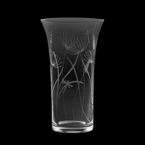 Royal Scot Crystal Dragonfly Large Flared Vase-Goviers