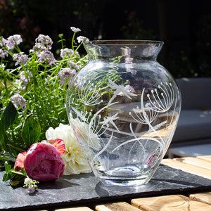 Royal Scot Crystal Dragonfly Large Posy Vase-Goviers