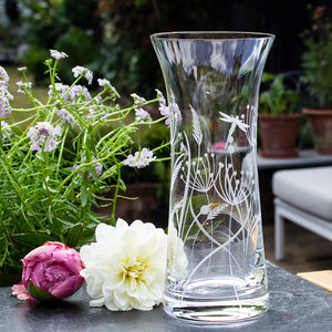 Royal Scot Crystal Dragonfly Lily Vase-Goviers