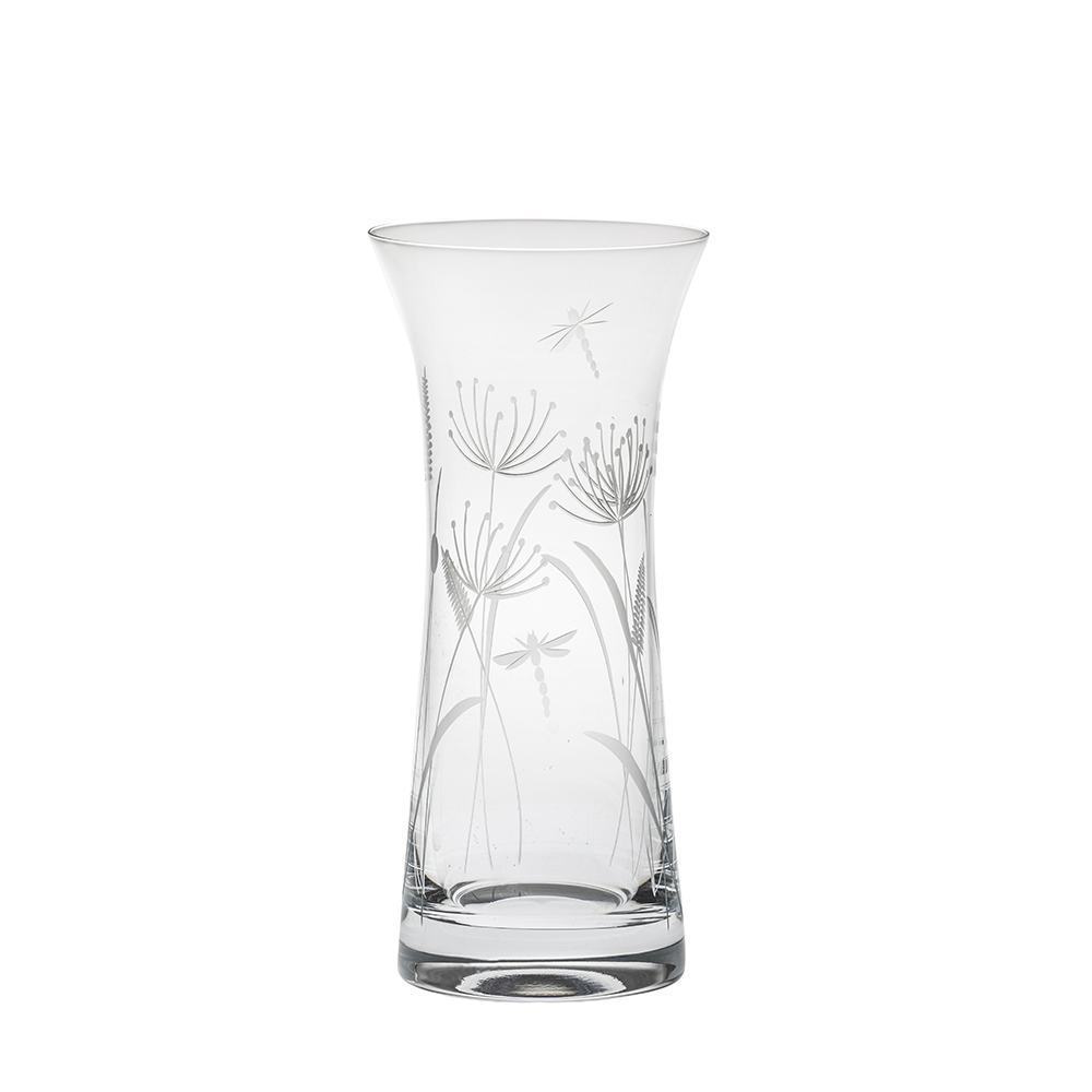 Royal Scot Crystal Dragonfly Lily Vase-Goviers