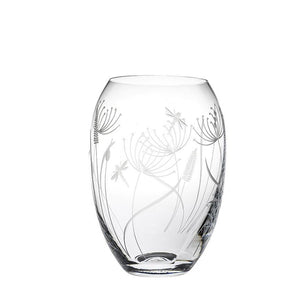 Royal Scot Crystal Dragonfly Medium Barrel Vase-Goviers