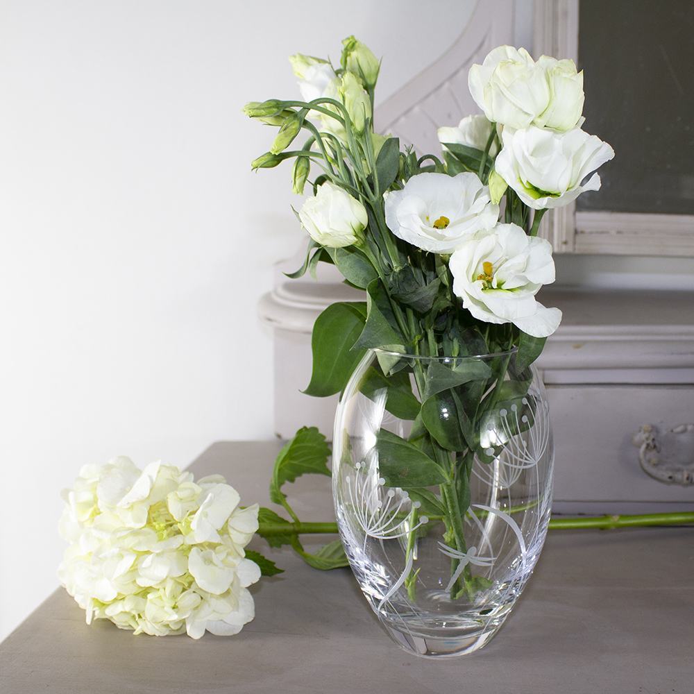 Royal Scot Crystal Dragonfly Small Barrel Vase-Goviers