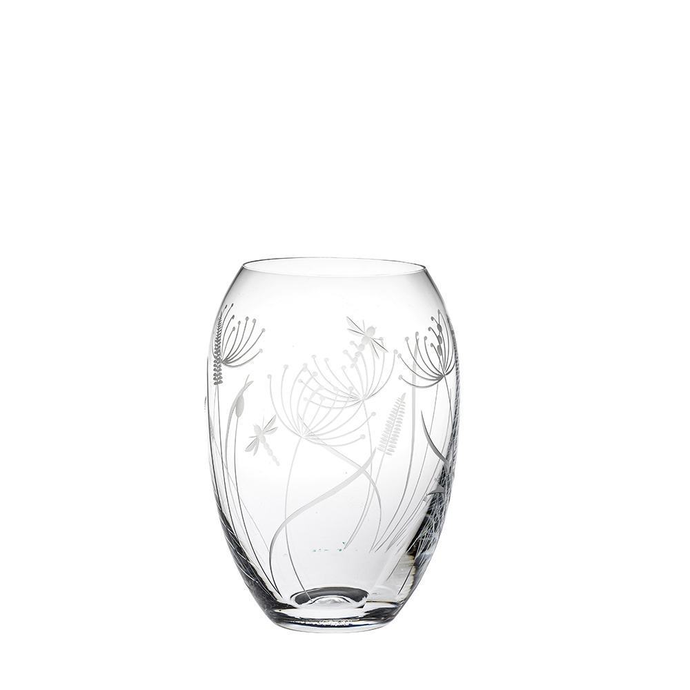 Royal Scot Crystal Dragonfly Small Barrel Vase-Goviers
