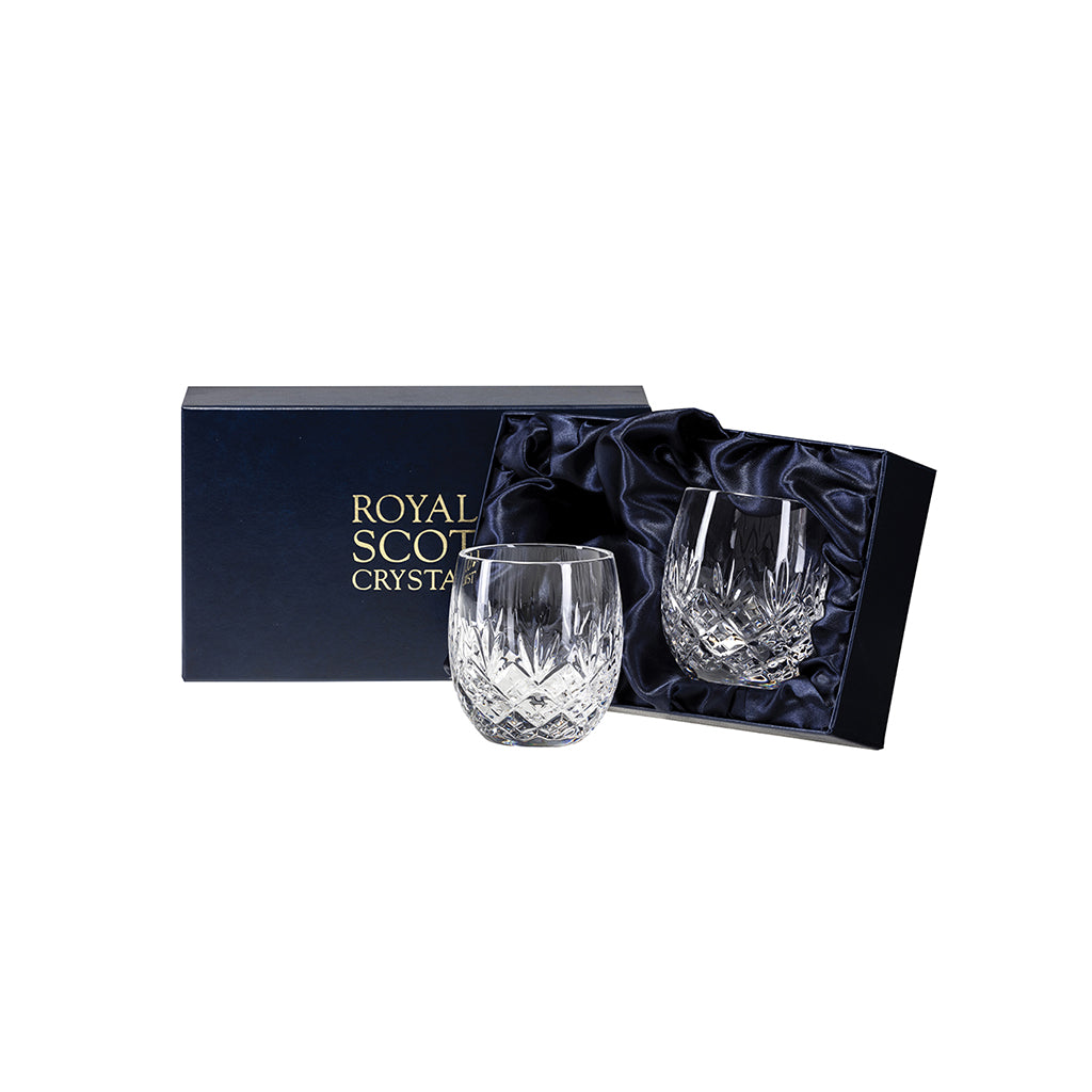 Royal Scot Crystal Edinburgh Barrel Tumblers Set of 2-Home & Garden > Kitchen & Dining > Tableware > Drinkware-Goviers