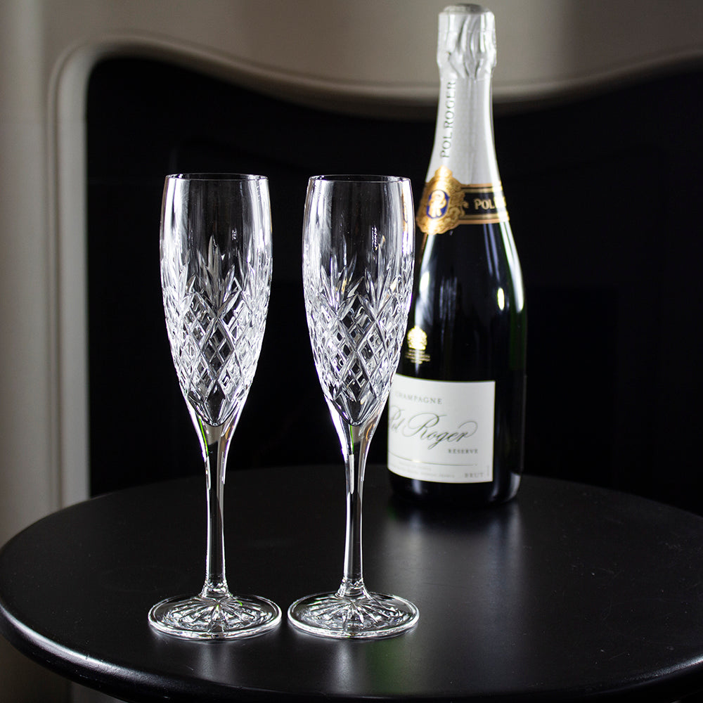 Royal Scot Crystal Edinburgh Champagne Flute Set of 2-Home & Garden > Kitchen & Dining > Tableware > Drinkware-Goviers