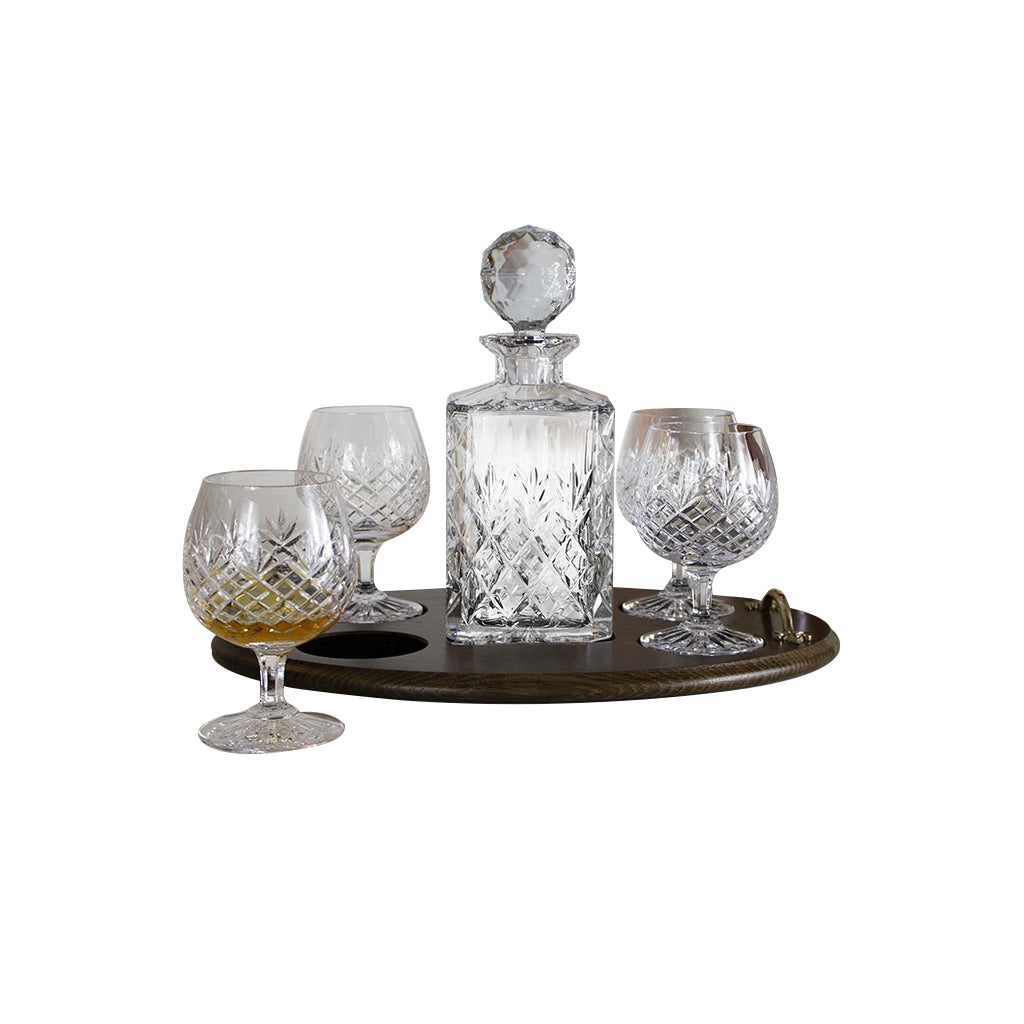 Royal Scot Crystal Edinburgh Club Brandy Tray Set-Home & Garden > Kitchen & Dining > Tableware > Drinkware-Goviers