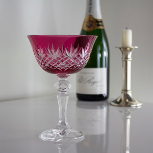 Royal Scot Crystal Edinburgh Cranberry Champagne Saucer Coupe Glass