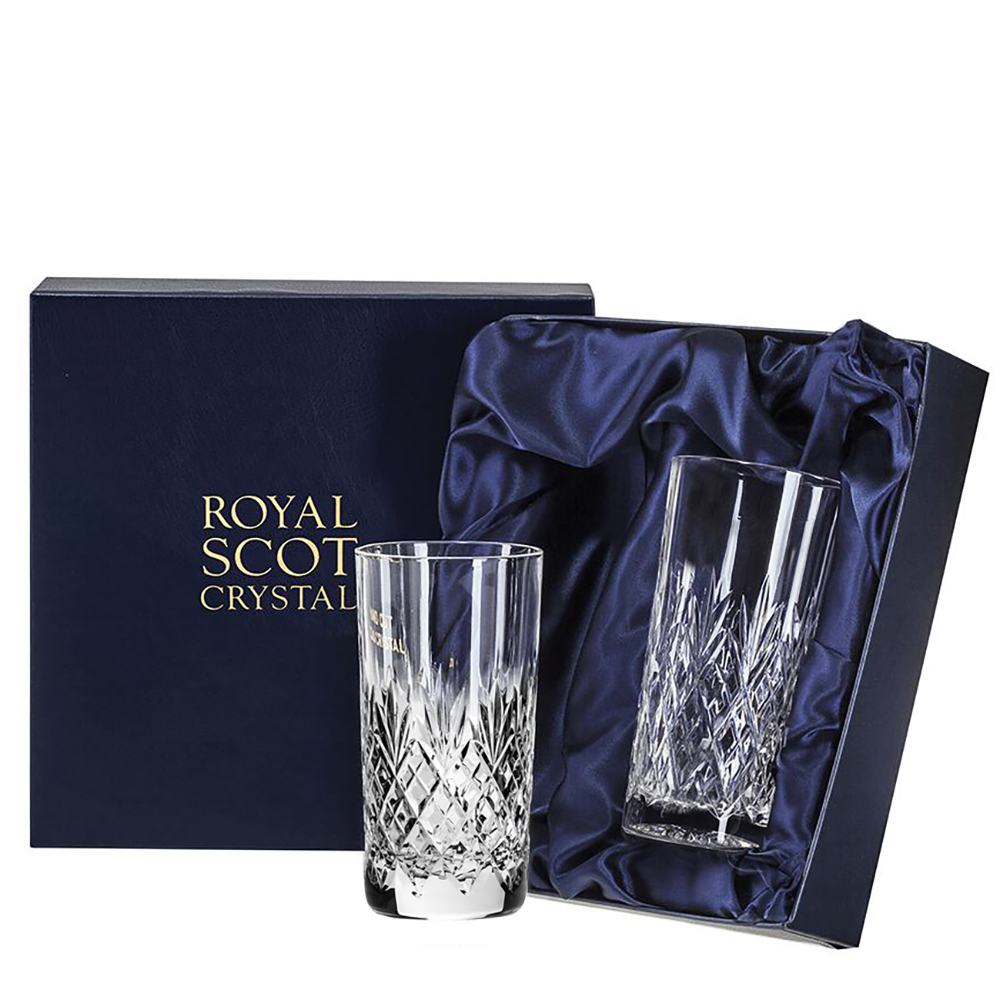 Royal Scot Crystal Edinburgh Tall Tumblers Set of 2-Home & Garden > Kitchen & Dining > Tableware > Drinkware-Goviers