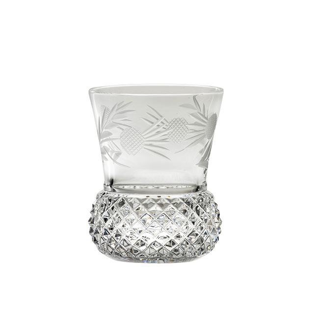 Royal Scot Crystal Flower of Scotland 1 Whisky Tumbler (Thistle Shape)-Goviers
