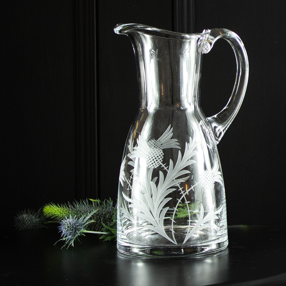 Royal Scot Crystal Flower of Scotland Large 1.5 Litre Jug-Goviers