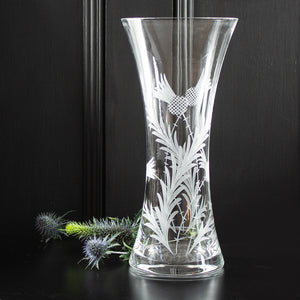 Royal Scot Crystal Flower of Scotland Large Waisted Vase 30 cm