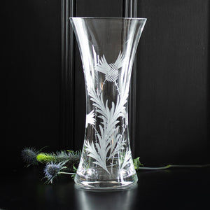 Royal Scot Crystal Flower of Scotland Large Waisted Vase 30 cm