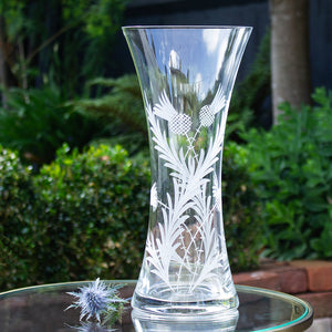 Royal Scot Crystal Flower of Scotland Large Waisted Vase 30 cm