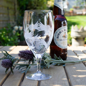 Royal Scot Crystal Flower of Scotland Stemmed Beer Glass-Goviers
