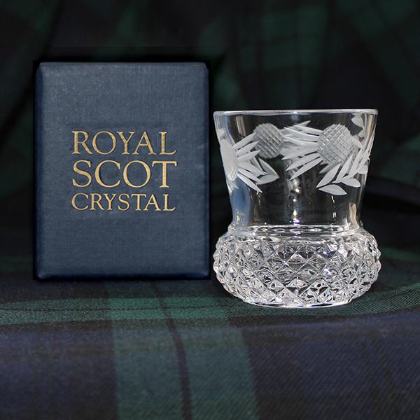 Royal Scot Crystal Flower of Scotland Tot Glass (Thistle Shape)-Goviers