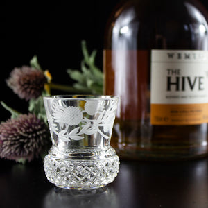 Royal Scot Crystal Flower of Scotland Tot Glass (Thistle Shape)-Goviers