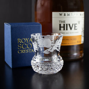 Royal Scot Crystal Flower of Scotland Tot Glass (Thistle Shape)-Goviers