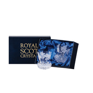 Royal Scot Crystal Flower of Scotland Tot Glass (Thistle Shape) Set of 2-Goviers
