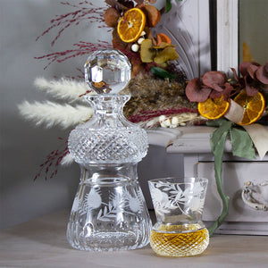 Royal Scot Crystal Flower of Scotland Whisky Decanter (Thistle Shape)-Goviers