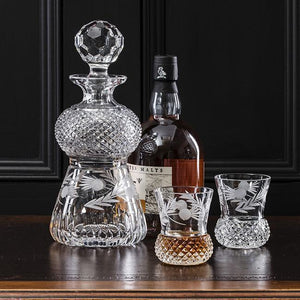Royal Scot Crystal Flower of Scotland Whisky Decanter (Thistle Shape)-Goviers
