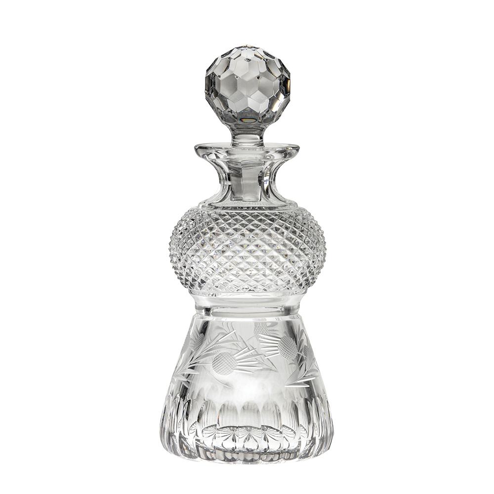 Royal Scot Crystal Flower of Scotland Whisky Decanter (Thistle Shape)-Goviers