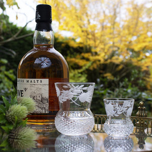 Royal Scot Crystal Flower of Scotland Whisky Tumbler (Thistle Shape)-Goviers