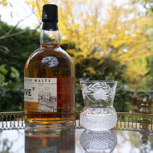 Royal Scot Crystal Flower of Scotland Whisky Tumbler (Thistle Shape)-Goviers