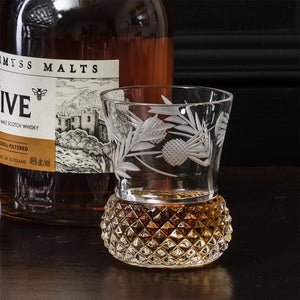Royal Scot Crystal Flower of Scotland Whisky Tumbler (Thistle Shape)-Goviers