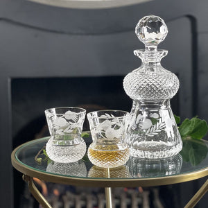 Royal Scot Crystal Flower of Scotland Whisky Tumbler (Thistle Shape) Set of 2-Goviers