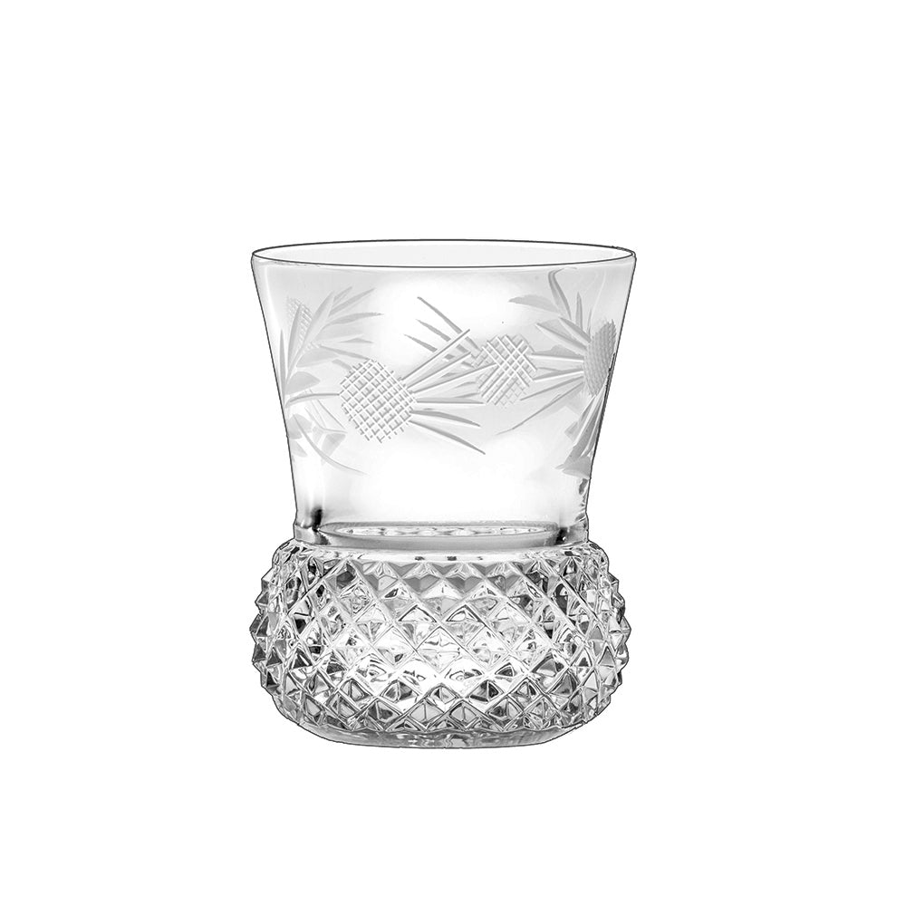 Royal Scot Crystal Flower of Scotland Whisky Tumbler (Thistle Shape) Set of 4-Goviers
