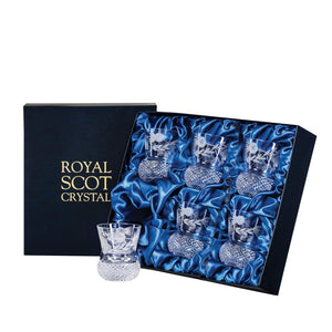 Royal Scot Crystal Flower of Scotland Whisky Tumbler (Thistle Shape) Set of 6-Goviers