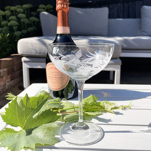 Royal Scot Crystal Grapevine Champagne Saucer (Coupe)-Goviers