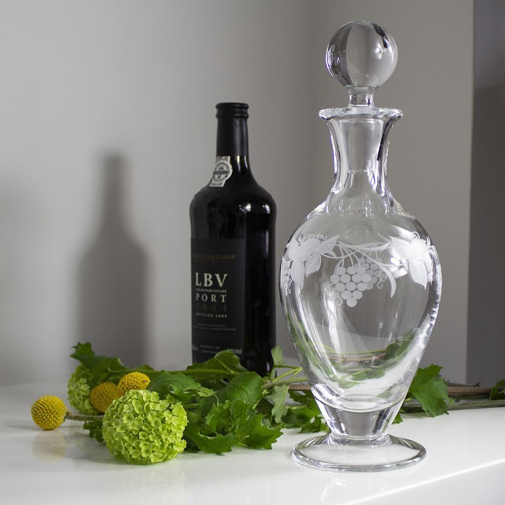Royal Scot Crystal Grapevine Footed Wine / Port Decanter-Goviers